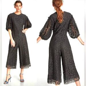 Zara Cropped Lace Jumpsuits Black Size XS NWOT